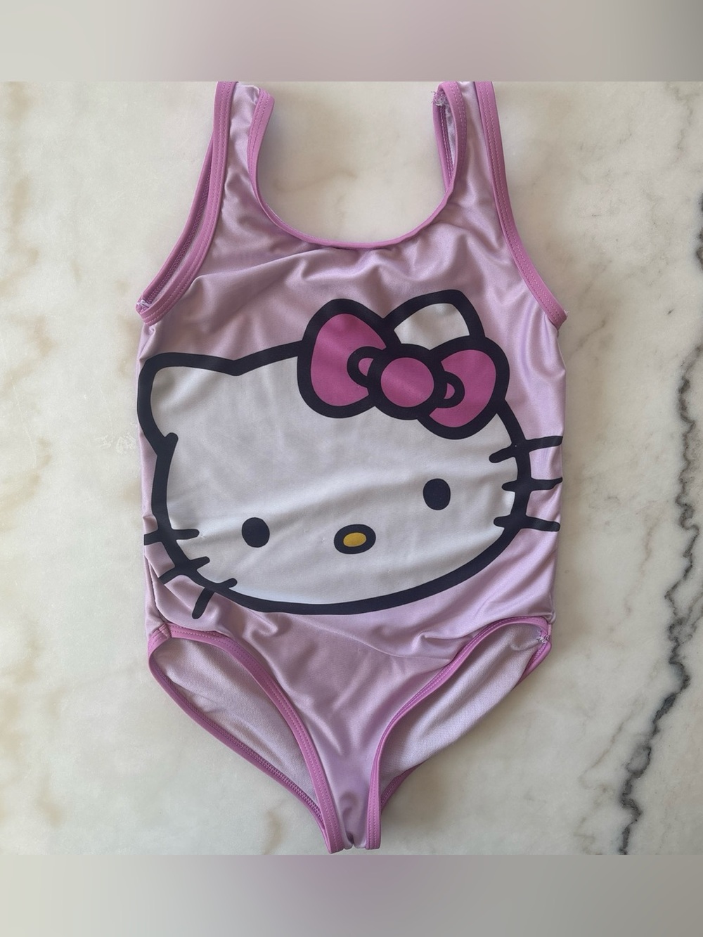 Sanrio Hello Kitty Girls One Piece Swimsuit Pink Purple Bathing Suit 7-8